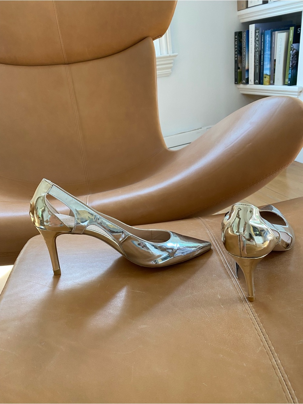 ZARA Metallic Silver Slingback Pumps | NWT | Size 39 / US 8.5